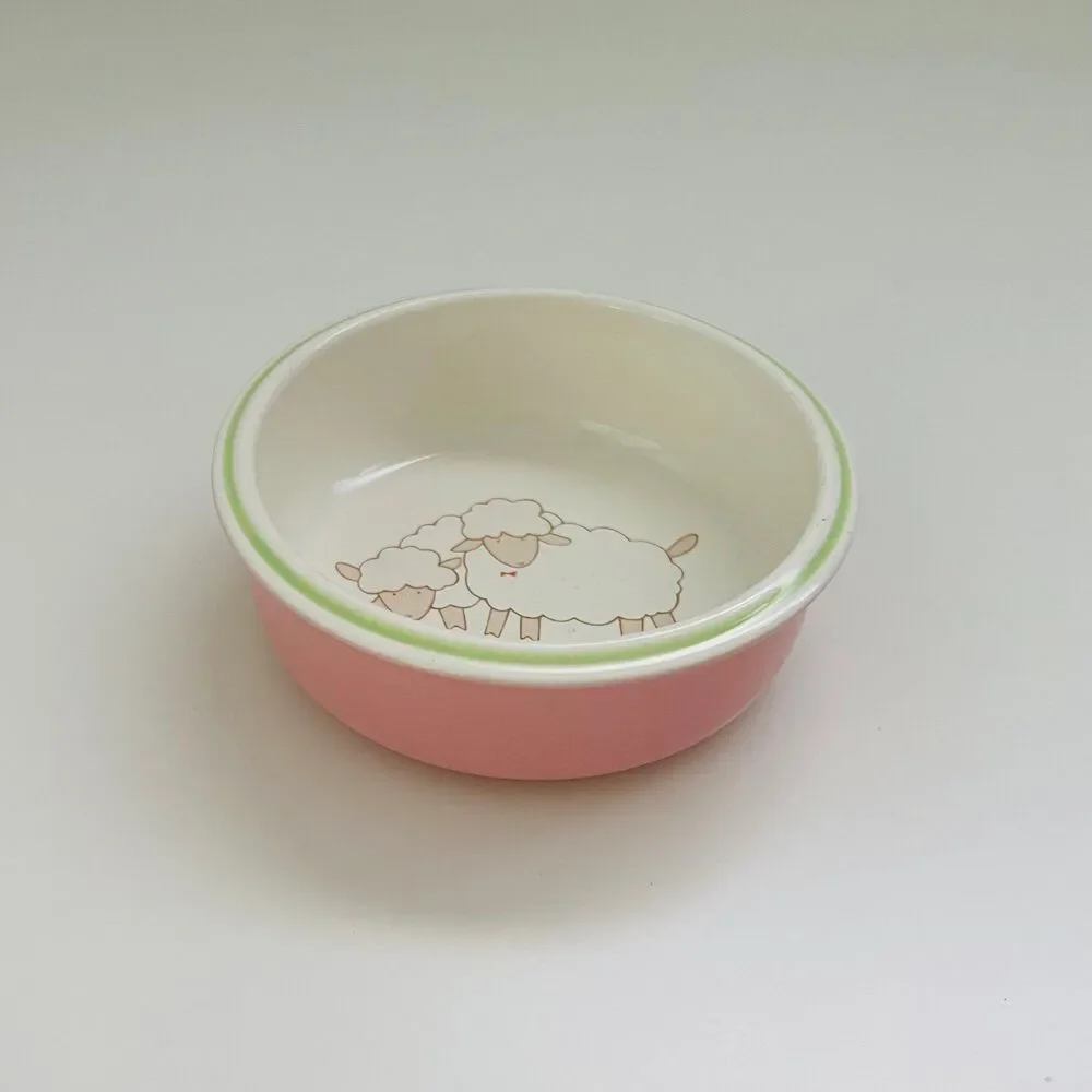 MIKASA CC003 Bo-Beep Sheep Green Trim Accents Child's Bowl
